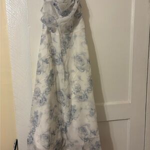 Floral White and Blue Sundress